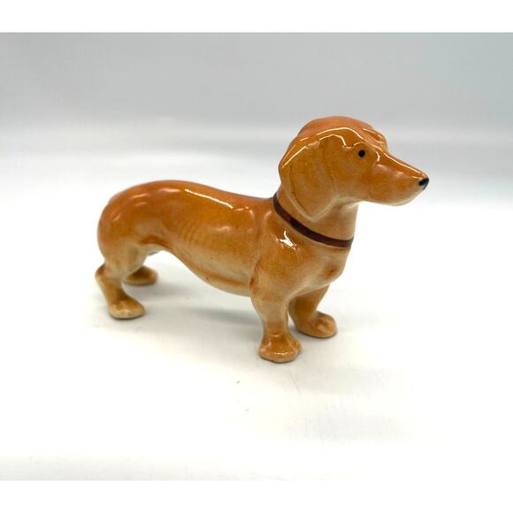 Vintage Porcelain Dachshund Occupied Japan Figurine - Picture 1 of 12